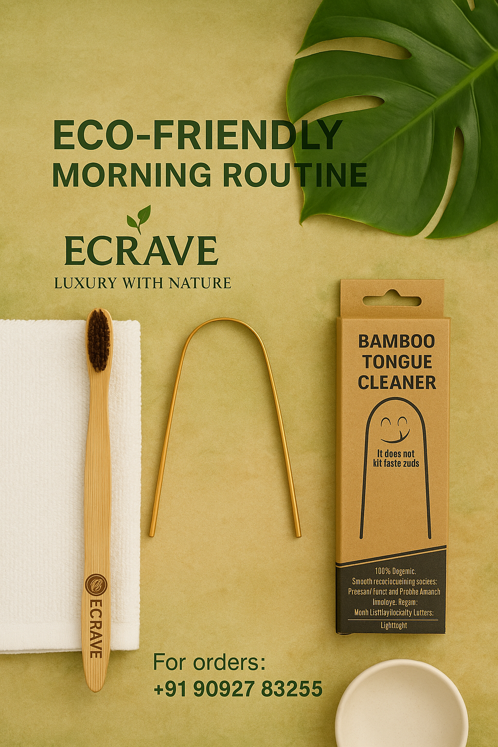 ECRAVE Eco Morning Routine Kit (Bamboo & Jute Bag)